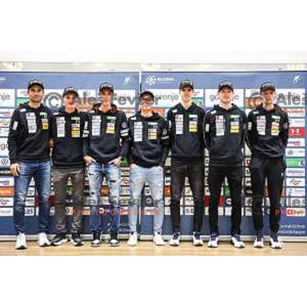 Robert Hrgota of Slovenia Men\'s Ski jumping team during Slovenia Ski-jumping team press conference in Ljubljana, Slovenia on November 11, 2024 