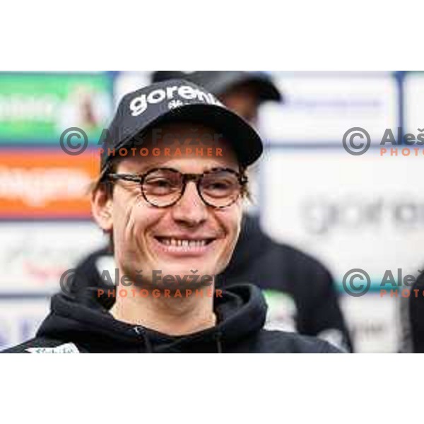 Anze Lanisek of Slovenia Men\'s Ski jumping team during Slovenia Ski-jumping team press conference in Ljubljana, Slovenia on November 11, 2024 
