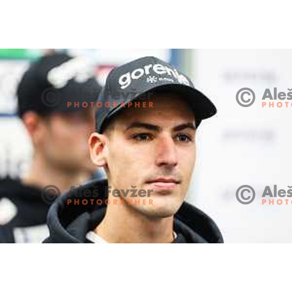 Timi Zajc of Slovenia Men\'s Ski jumping team during Slovenia Ski-jumping team press conference in Ljubljana, Slovenia on November 11, 2024 