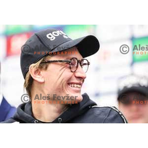 Anze Lanisek of Slovenia Men\'s Ski jumping team during Slovenia Ski-jumping team press conference in Ljubljana, Slovenia on November 11, 2024 