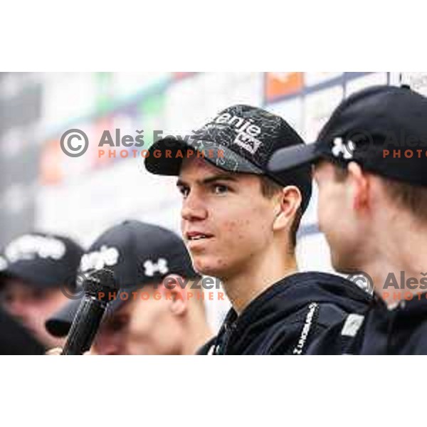 Zak Mogel of Slovenia Men\'s Ski jumping team during Slovenia Ski-jumping team press conference in Ljubljana, Slovenia on November 11, 2024 