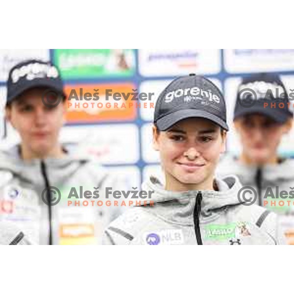Nika Vodan of Slovenia Women\'s Ski jumping team during Slovenia Ski-jumping team press conference in Ljubljana, Slovenia on November 11, 2024 