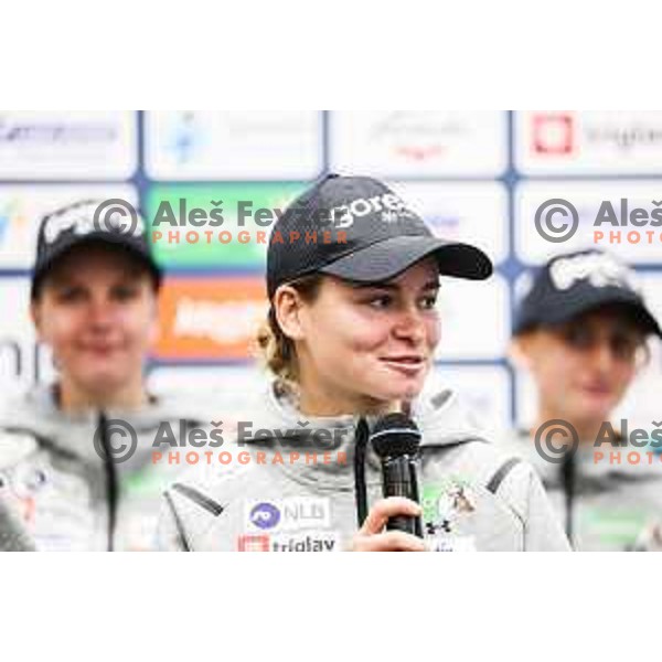 Nika Vodan of Slovenia Women\'s Ski jumping team during Slovenia Ski-jumping team press conference in Ljubljana, Slovenia on November 11, 2024 