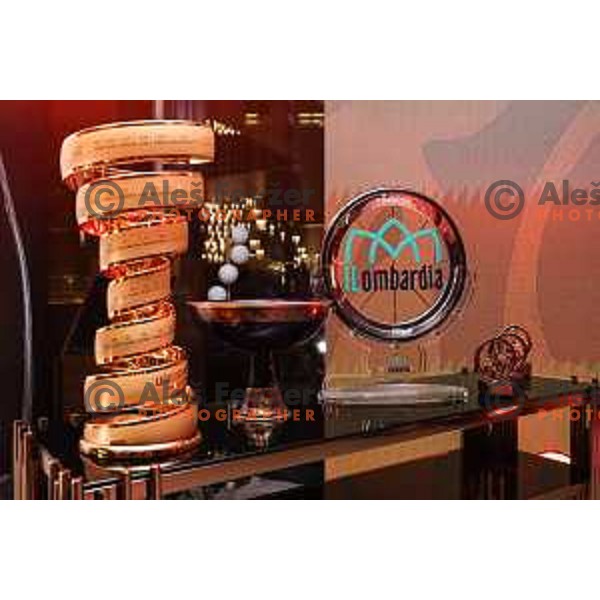 Tadej Pogacar\'s bikes and trophies at Zlato Rogovo Kolo - Golden Rog Bike at 75th Anniversary of KD Rog in Ljubljana, Slovenia on November 11, 2024