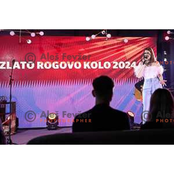 Eva Boto sings at Zlato Rogovo Kolo - Golden Rog Bike at 75th Anniversary of KD Rog in Ljubljana, Slovenia on November 11, 2024