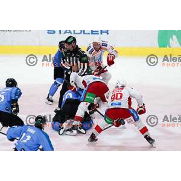 in action during IceHL hockey match between SZ Olimpija and KAC Klagenfurt in Ljubljana, Slovenia on November 17, 2024. Photo: Filip Barbalic