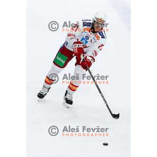 Thomas Hundertpfund of KAC Klagenfurt in action during IceHL hockey match between SZ Olimpija and KAC Klagenfurt in Ljubljana, Slovenia on November 17, 2024. Photo: Filip Barbalic