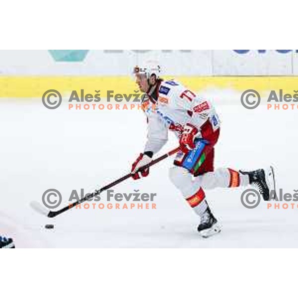 Mathias From of KAC Klagenfurt in action during IceHL hockey match between SZ Olimpija and KAC Klagenfurt in Ljubljana, Slovenia on November 17, 2024. Photo: Filip Barbalic