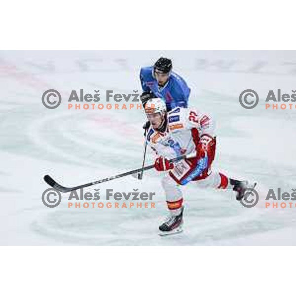 Senna Peeters of KAC Klagenfurt in action during IceHL hockey match between SZ Olimpija and KAC Klagenfurt in Ljubljana, Slovenia on November 17, 2024. Photo: Filip Barbalic