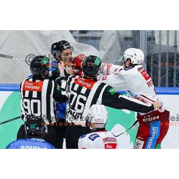 Ziga Pavlin of SZ Olimpija in action during IceHL hockey match between SZ Olimpija and KAC Klagenfurt in Ljubljana, Slovenia on November 17, 2024. Photo: Filip Barbalic