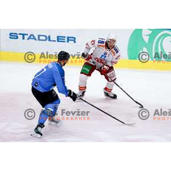 Thomas Hundertpfund of KAC Klagenfurt in action during IceHL hockey match between SZ Olimpija and KAC Klagenfurt in Ljubljana, Slovenia on November 17, 2024. Photo: Filip Barbalic