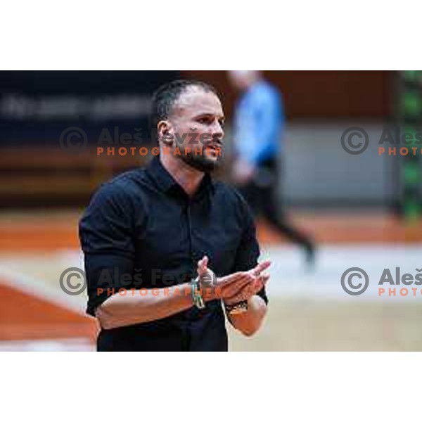 Uros Zorman during 1.NLB League handball match between LL Grosist Slovan and Slovenj Gradec in Ljubljana, Slovenia on November 22, 2024