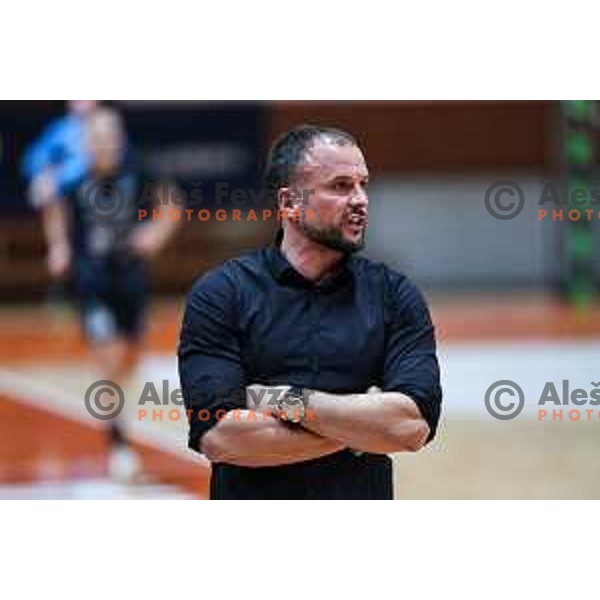 Uros Zorman during 1.NLB League handball match between LL Grosist Slovan and Slovenj Gradec in Ljubljana, Slovenia on November 22, 2024