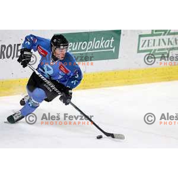 Marcel Mahkovic in action during IceHL match between SZ Olimpija and Black Wings Linz in Ljubljana, Slovenia on November 22, 2024