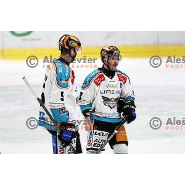 Ken Ograjensek in action during IceHL match between SZ Olimpija and Black Wings Linz in Ljubljana, Slovenia on November 22, 2024