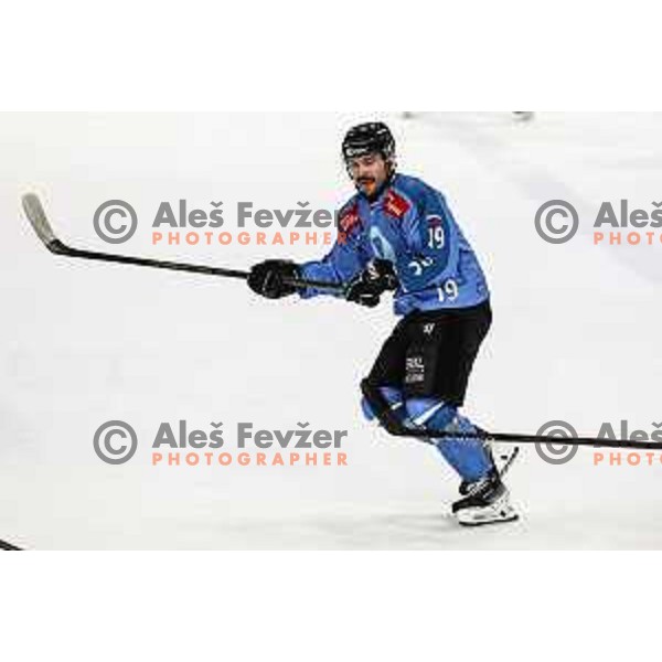 Alexandre Lavoie in action during IceHL match between SZ Olimpija and Black Wings Linz in Ljubljana, Slovenia on November 22, 2024
