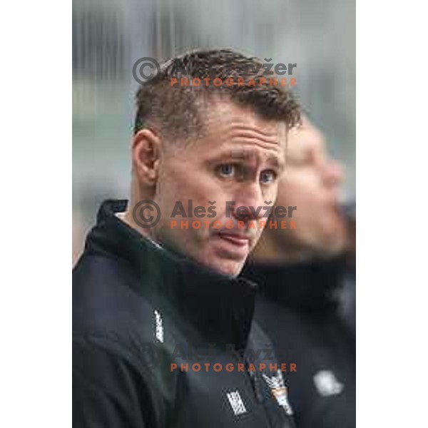 Matej Hocevar during IceHL match between SZ Olimpija and Black Wings Linz in Ljubljana, Slovenia on November 22, 2024