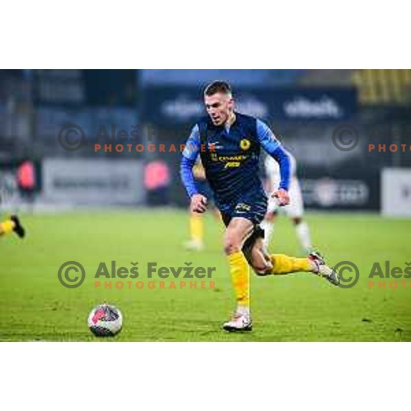 Mark Zabukovnik in action during Prva liga Telemach 2024/2025 football match between Celje and Koper in Celje on November 23, 2024