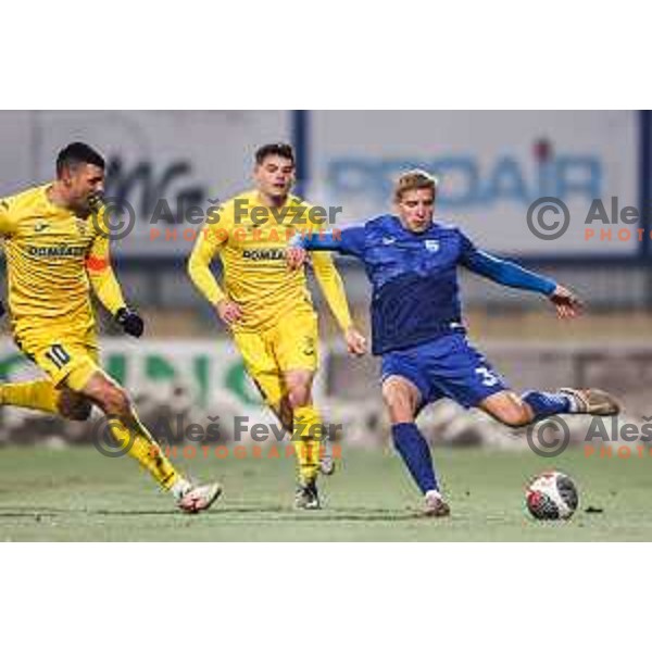 Amadej Marinic in action during Prva liga Telemach 2024/2025 football match between Domzale and Nafta in Domzale on November 23, 2024
