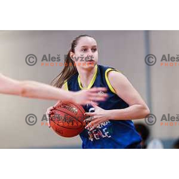 Maja Uranker in action during 1.SKL Women basketball match between Ilirija and Cinkarna Celje in Ljubljana, Slovenia on November 23, 2024