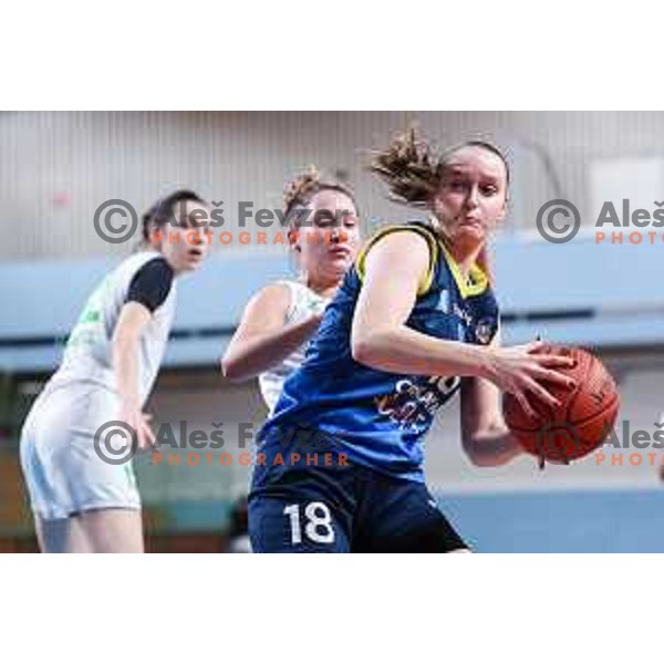 Maja Uranker in action during 1.SKL Women basketball match between Ilirija and Cinkarna Celje in Ljubljana, Slovenia on November 23, 2024