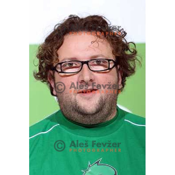Haris Babic, member of Tilia Olimpija ice-hockey team for season 2008-09 at official photo shooting in Hala Tivoli, Ljubljana 16.9.2008 