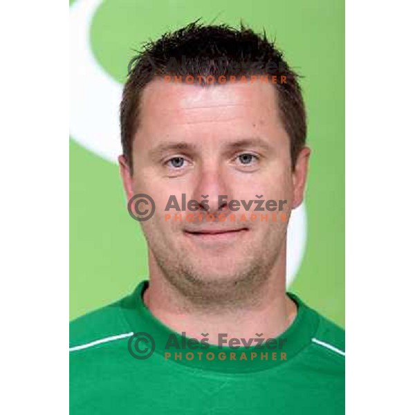 Juraj Hervartovsky , member of Tilia Olimpija ice-hockey team for season 2008-09 at official photo shooting in Hala Tivoli, Ljubljana 16.9.2008 