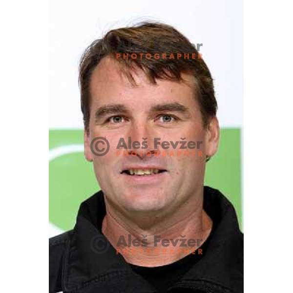 Mike Posma, head coach of Tilia Olimpija ice-hockey team for season 2008-09 at official photo shooting in Hala Tivoli, Ljubljana 16.9.2008 