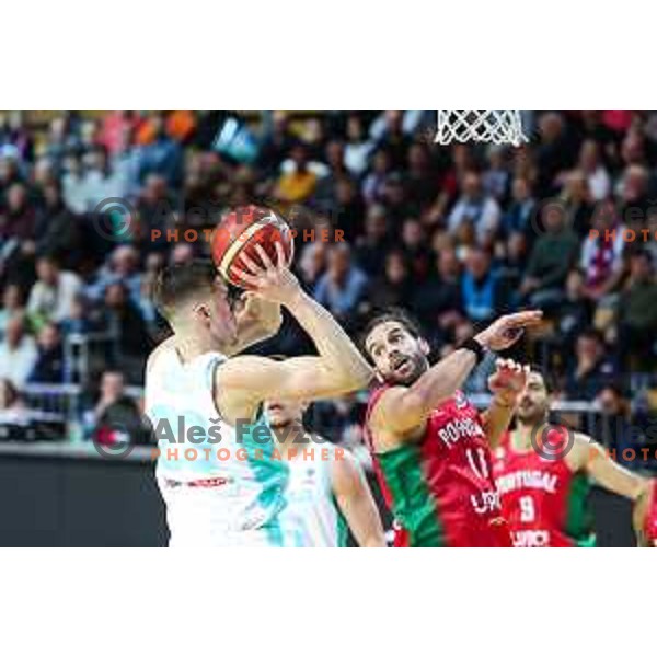 Luka Scuka in action during FIBA EuroBasket 2025 Qualifiers between Slovenia and Portugal in Arena Bonifika, Koper, Slovenia on November 25, 2024