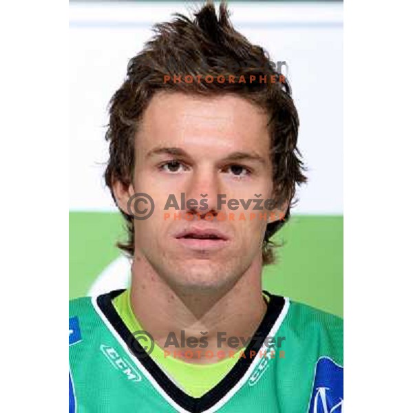 Ropret, member of Tilia Olimpija ice-hockey team for season 2008-09 at official photo shooting in Hala Tivoli, Ljubljana 16.9.2008 
