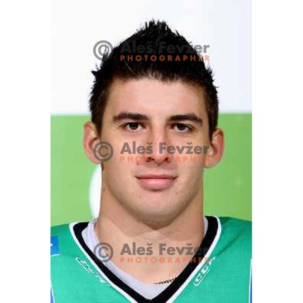 Klemen Sodrznik, member of Tilia Olimpija ice-hockey team for season 2008-09 at official photo shooting in Hala Tivoli, Ljubljana 16.9.2008 