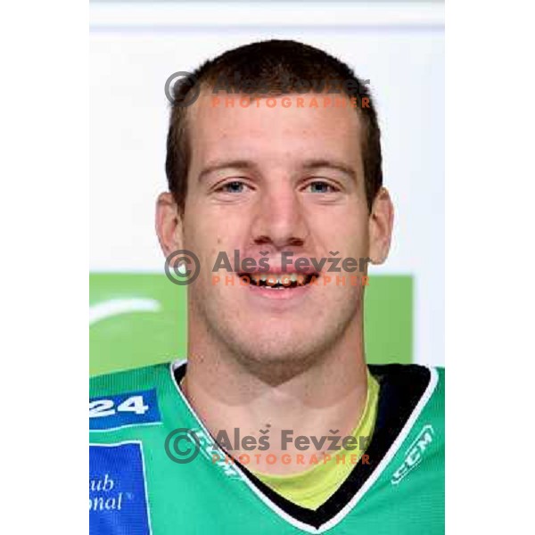 Bostjan Groznik, member of Tilia Olimpija ice-hockey team for season 2008-09 at official photo shooting in Hala Tivoli, Ljubljana 16.9.2008 