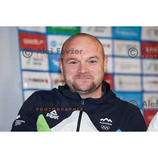 Tomaz Torkar, head coach of Slovenia Swimming team during press conference in Ljubljana on November 27, 2024