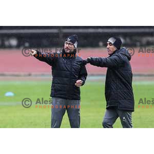 Head coach Victor Sanchez during practice session of NK Olimpija before UEFA Conference League match against Larne in Ljubljana on November 27, 2024