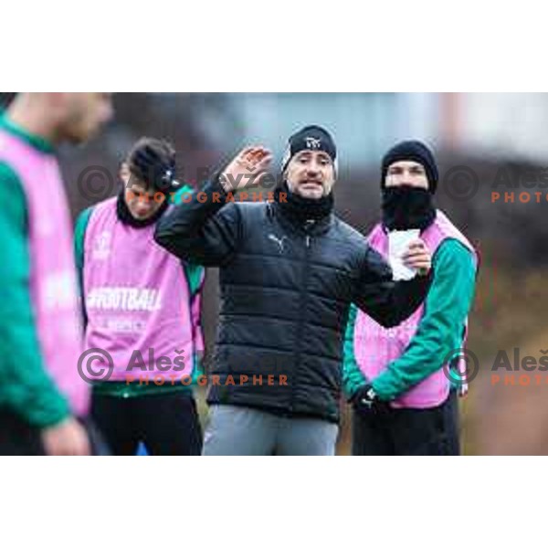 Head coach Victor Sanchez during practice session of NK Olimpija before UEFA Conference League match against Larne in Ljubljana on November 27, 2024