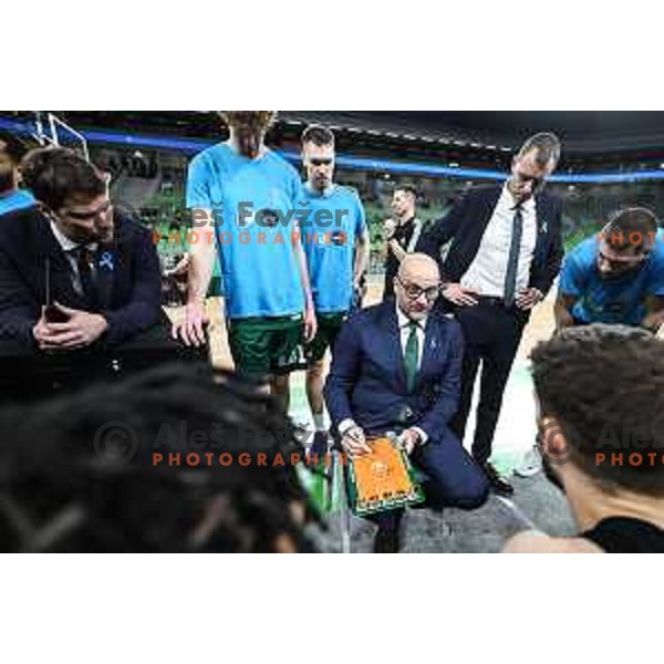 Zvezdan Mitrovic, head coach of Cedevita Olimpija during BKT EuroCup 2024/2025 basketball match between Cedevita Olimpija and Veolia Towers Hamburg in SRC Stozice, Ljubljana, Slovenia on November 28, 2024