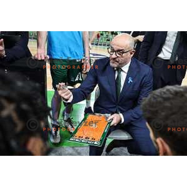 Zvezdan Mitrovic, head coach of Cedevita Olimpija during BKT EuroCup 2024/2025 basketball match between Cedevita Olimpija and Veolia Towers Hamburg in SRC Stozice, Ljubljana, Slovenia on November 28, 2024