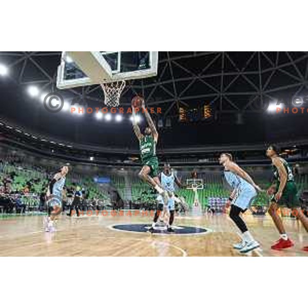 Devin Robinson in action during BKT EuroCup 2024/2025 basketball match between Cedevita Olimpija and Veolia Towers Hamburg in SRC Stozice, Ljubljana, Slovenia on November 28, 2024