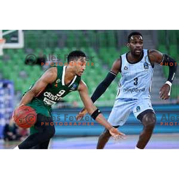 Brynton Lemar of Cedevita Olimpija in action during BKT EuroCup 2024/2025 basketball match between Cedevita Olimpija and Veolia Towers Hamburg in Ljubljana, Slovenia on November 28, 2024. Photo: Filip Barbalic