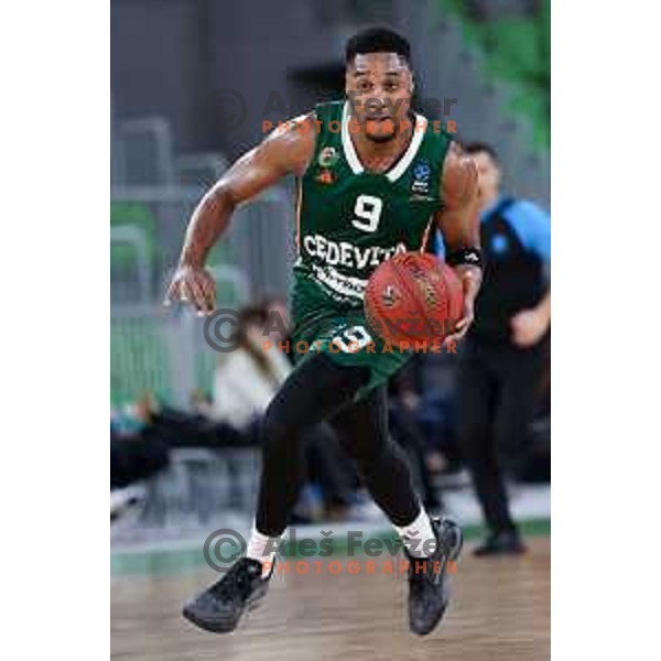 Brynton Lemar of Cedevita Olimpija in action during BKT EuroCup 2024/2025 basketball match between Cedevita Olimpija and Veolia Towers Hamburg in Ljubljana, Slovenia on November 28, 2024. Photo: Filip Barbalic