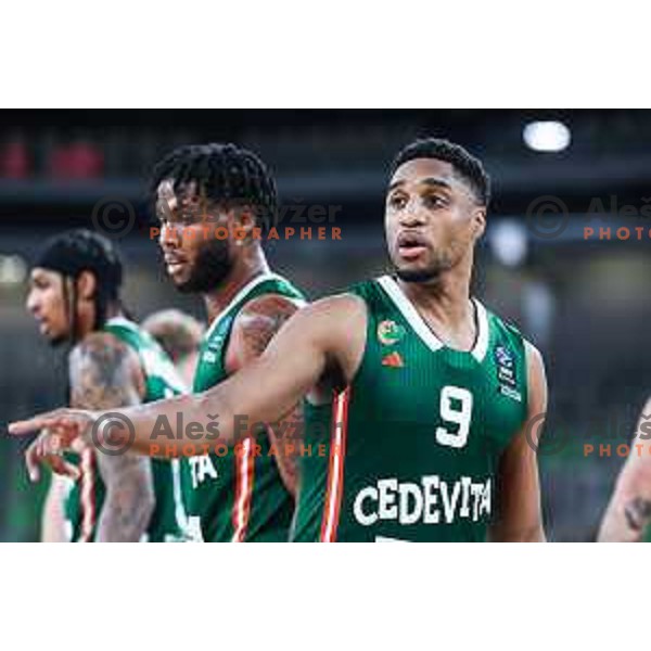 Brynton Lemar in action during BKT EuroCup 2024/2025 basketball match between Cedevita Olimpija and Veolia Towers Hamburg in SRC Stozice, Ljubljana, Slovenia on November 28, 2024