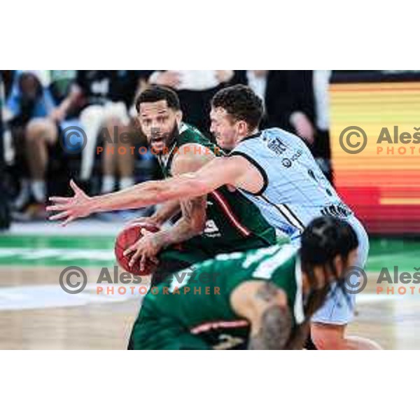 in action during BKT EuroCup 2024/2025 basketball match between Cedevita Olimpija and Veolia Towers Hamburg in SRC Stozice, Ljubljana, Slovenia on November 28, 2024