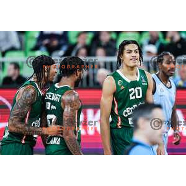 Joan Beringer in action during BKT EuroCup 2024/2025 basketball match between Cedevita Olimpija and Veolia Towers Hamburg in SRC Stozice, Ljubljana, Slovenia on November 28, 2024