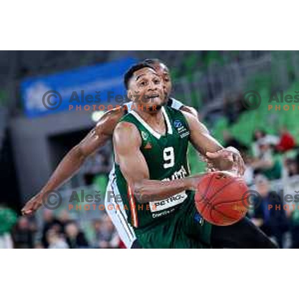 Brynton Lemar of Cedevita Olimpija in action during BKT EuroCup 2024/2025 basketball match between Cedevita Olimpija and Veolia Towers Hamburg in Ljubljana, Slovenia on November 28, 2024. Photo: Filip Barbalic