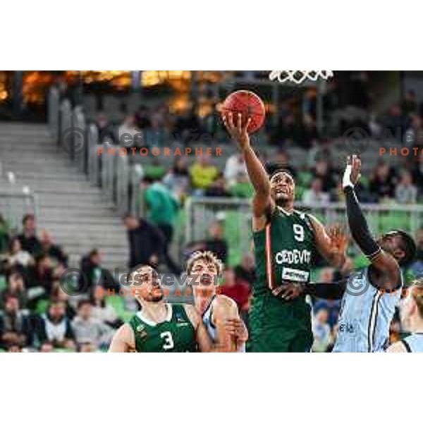 Brynton Lemar in action during BKT EuroCup 2024/2025 basketball match between Cedevita Olimpija and Veolia Towers Hamburg in SRC Stozice, Ljubljana, Slovenia on November 28, 2024