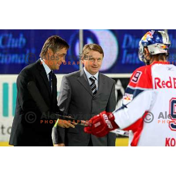 Mejac, Andrej Kavsek at ice-hockey game Tilia Olimpija- Red Bull Salzburg played in Hala Tivoli, Ljubljana, Slovenia 19.9.2008 