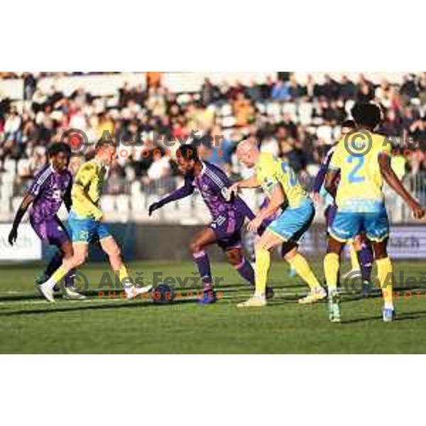Benjamin Tetteh in action during Prva liga Telemach 2024/2025 football match between Koper and Maribor in Koper, Slovenia on November 30, 2024