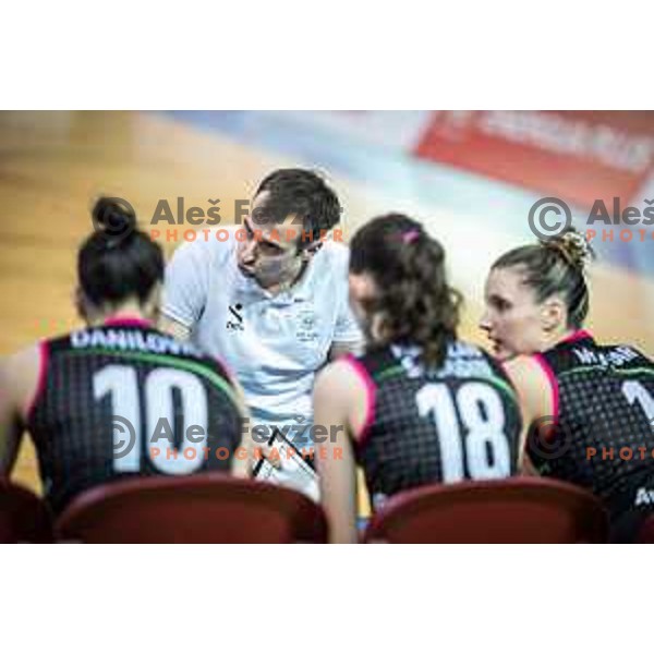 Ziga Kos, head coach of OTP Banka Branik during Slovenian league women volleyball match between OTP Banka Branik and Calcit Volley in Lukna, Maribor, Slovenia on November 30, 2024. Photo: Jure Banfi