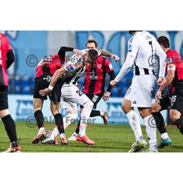 Dario Vizinger in action during Prva liga Telemach 2024/2025 football match between Primorje and Mura in Nova Gorica, Slovenia on November 30, 2024