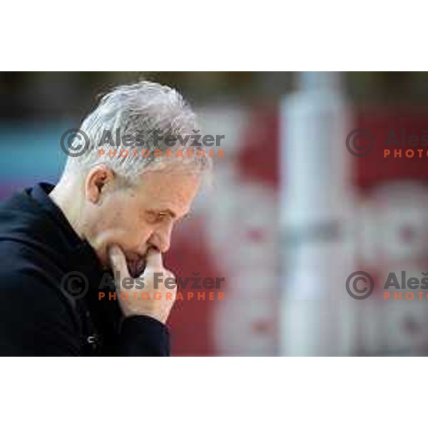 Bruno Najdic, head coach of Calcit Volley during Slovenian league women volleyball match between OTP Banka Branik and Calcit Volley in Lukna, Maribor, Slovenia on November 30, 2024. Photo: Jure Banfi